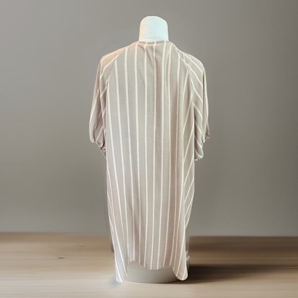 Worthington size extra large shift dress short sleeve balloon tan beige vertical - Picture 4 of 7